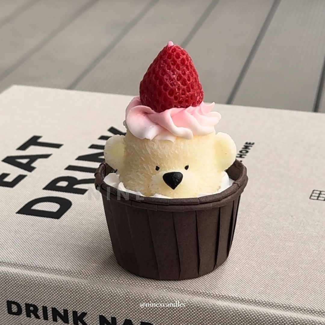 Strawberry Cupcake Candles