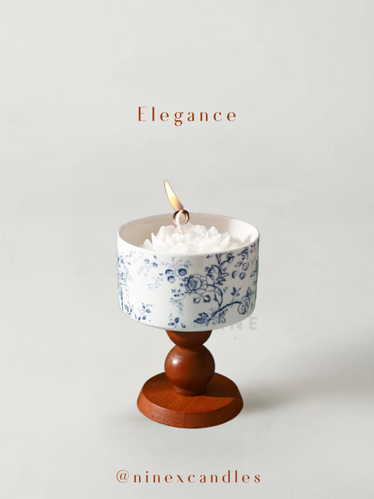 Elegance, Chinese porcelain stand candle, Lily Scented